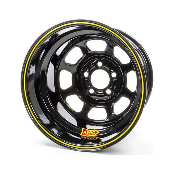 Aero Racing Wheels 51-185040 51 Series Spun Wheel - Black - 15 x 8 in. - 5 x 5 in. Bolt Circle - 4 in. Back Spacing - 18 lbs
