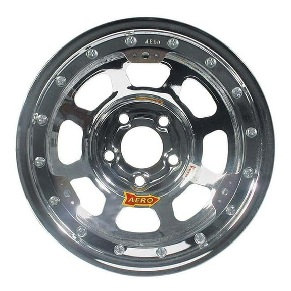 Aero Racing Wheels 53-285030 53 Series IMCA Rolled Beadlock Wheel - Chrome - 15 x 8 in. - 5 x 5 in. Bolt Circle - 3 in. Back Spacing - 23 lbs
