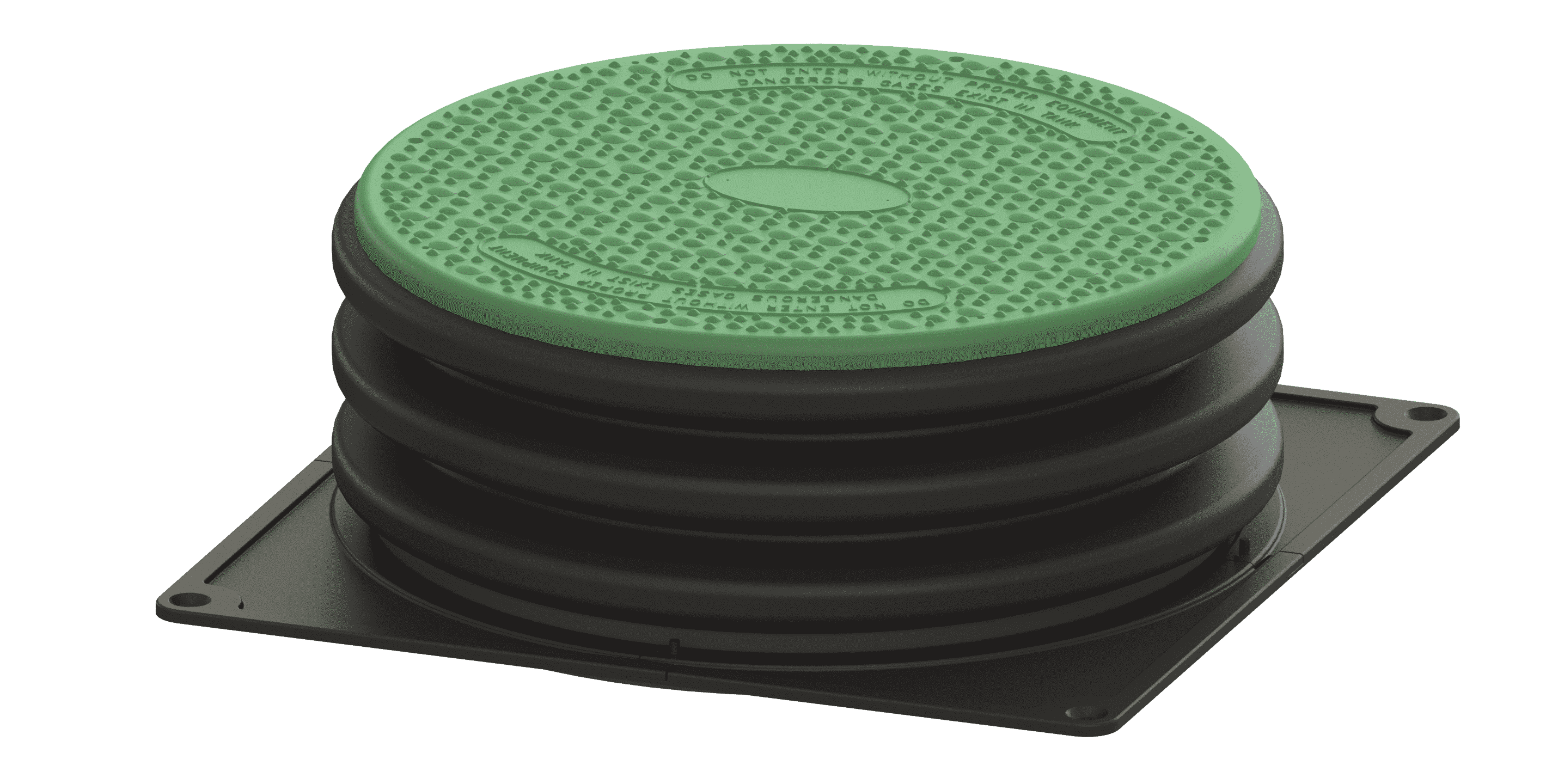 23.5" Diameter Black and Green HDPE Septic Tank Riser Kit