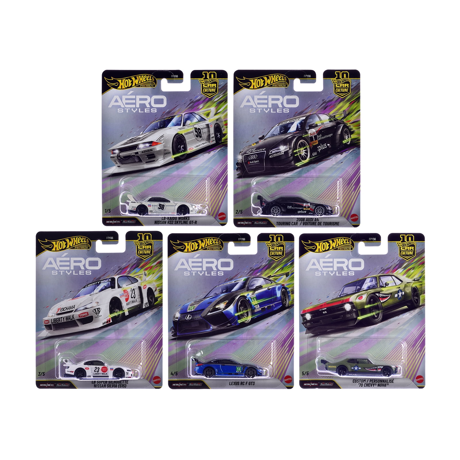 Hot Wheels Car Culture AERO STYLES 5台 Aero Styles
