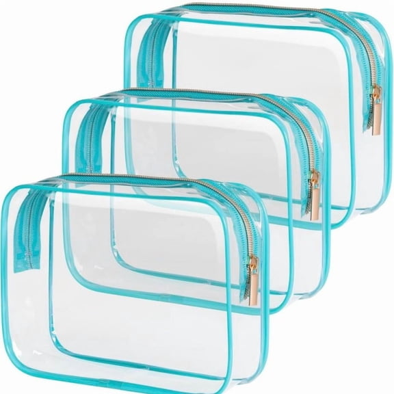 Aero Wealth 2pc Clear Jelly Travel Makeup Bags, Transparent Zipper Pouch Organizer Storage Case