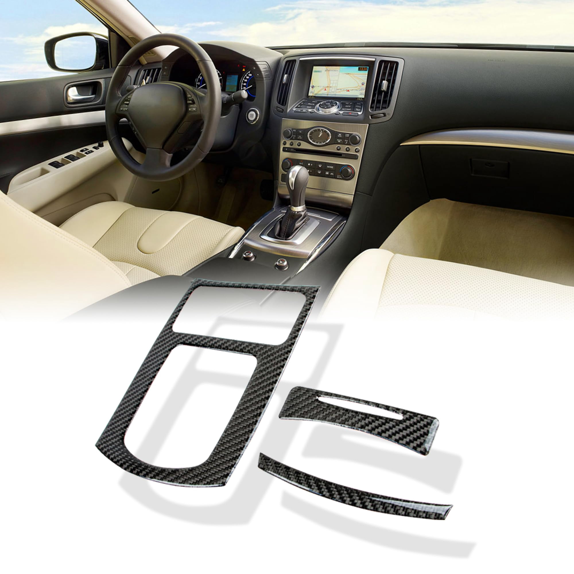 AeroBon Real Carbon Fiber Interior Trim - 4 Piece Dashboard Overlay For 2009-2014 Acura TSX