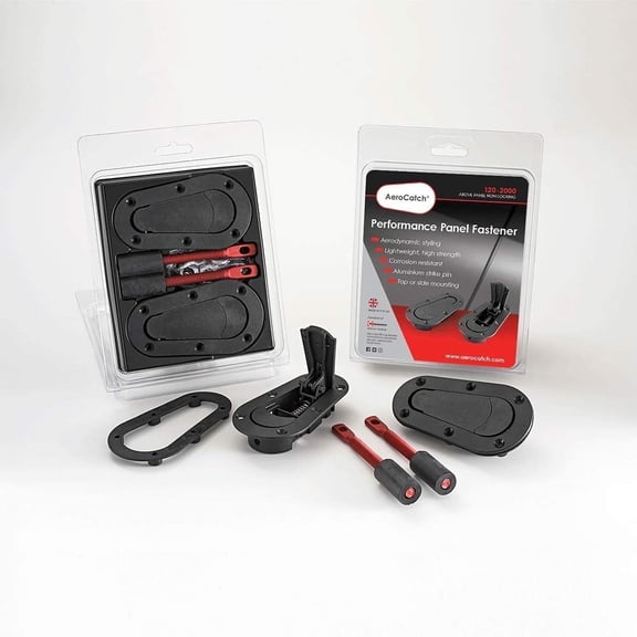AeroCatch 120-2000 Plus Flush Hood Latch and Pin Kit - Black