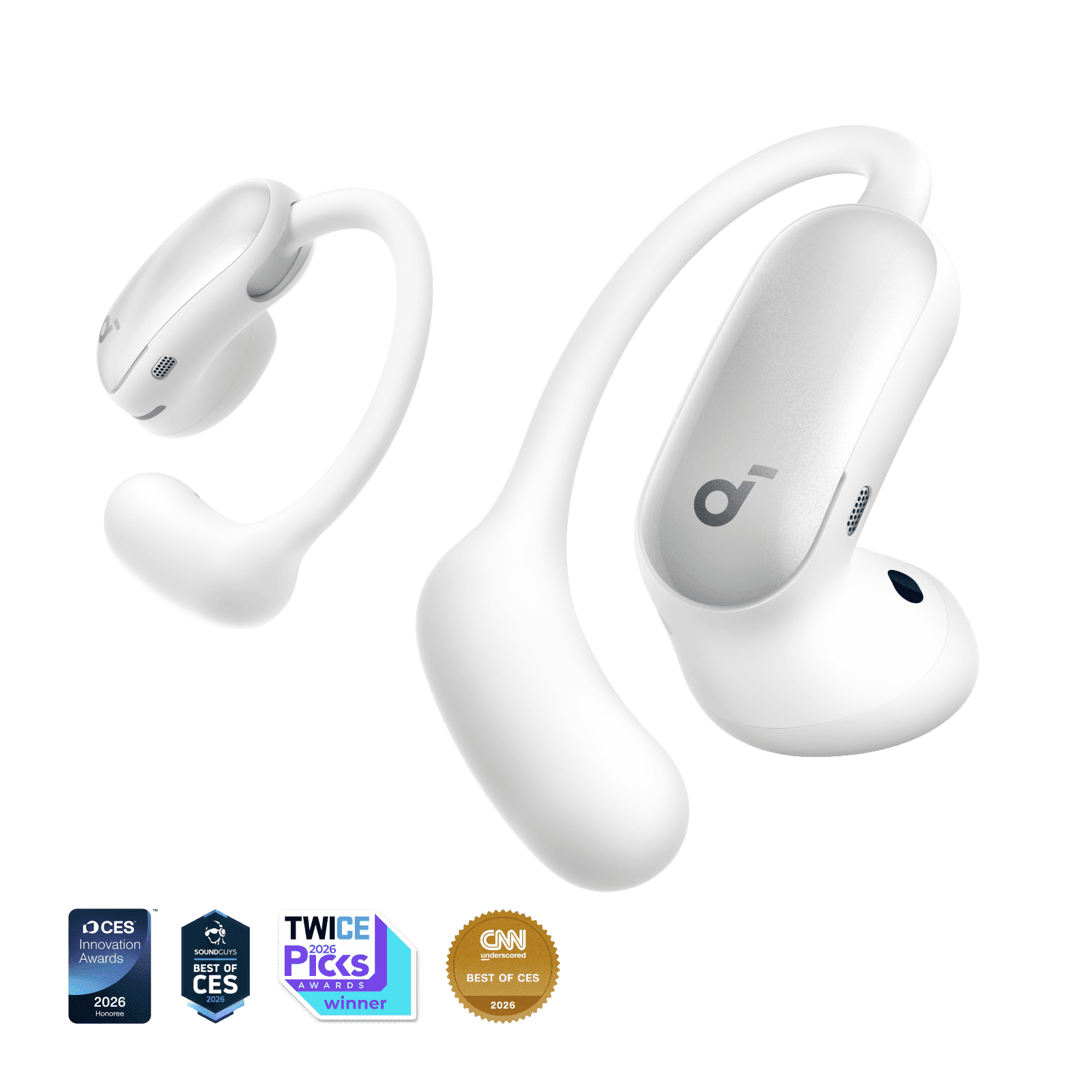 soundcore AeroFit 2 Pro by Anker, Open-Ear with Semi-In-Ear Active Noise Cancellation, Dual-Form Earbuds, Adjustable Ear Hooks, Hi-Res, LDAC, 4-Mic AI Clear Calls, IP55 Water-Proof, Wireless Charging