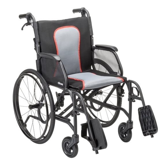 Drive Medical AeroFly Ultralight Wheelchair, Matte Black
