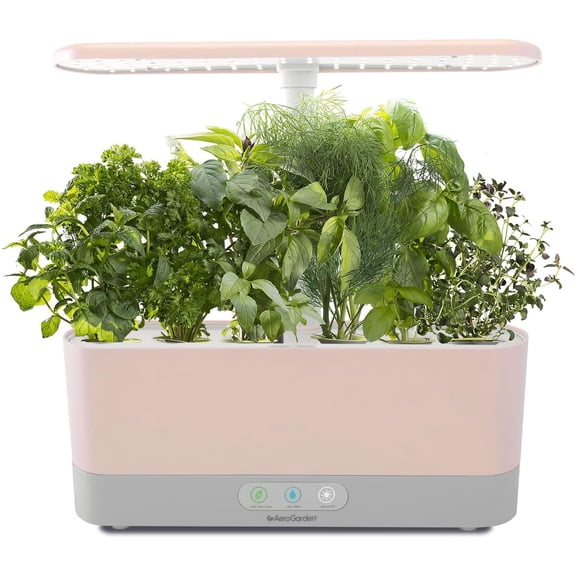 AeroGarden Harvest Slim with Gourmet Herb Seed Pod Kit, Pink