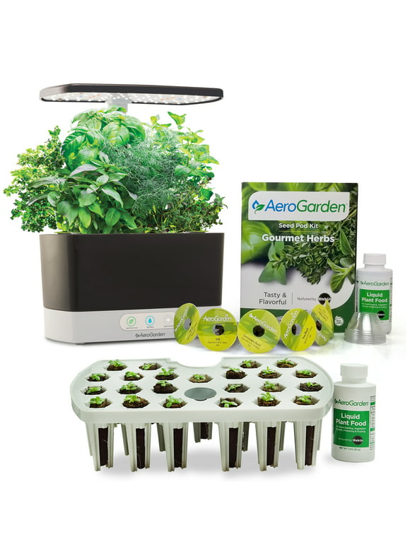 AeroGarden Harvest with Seed Starting System Indoor Garden, Black