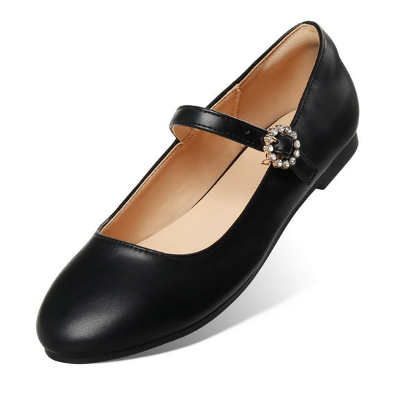 AeroHinge Mary Jane Flats Shoes Women Dressy Comfortable Round Toe Slip on Ballet Flat Black