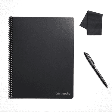 AeroNote Letter Lined Lockable Blank Diary, 110 Pages, Black