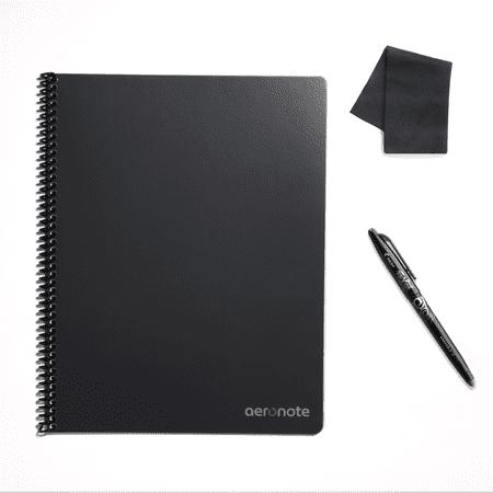 AeroNote Letter Lined Lockable Blank Diary, 110 Pages, Black