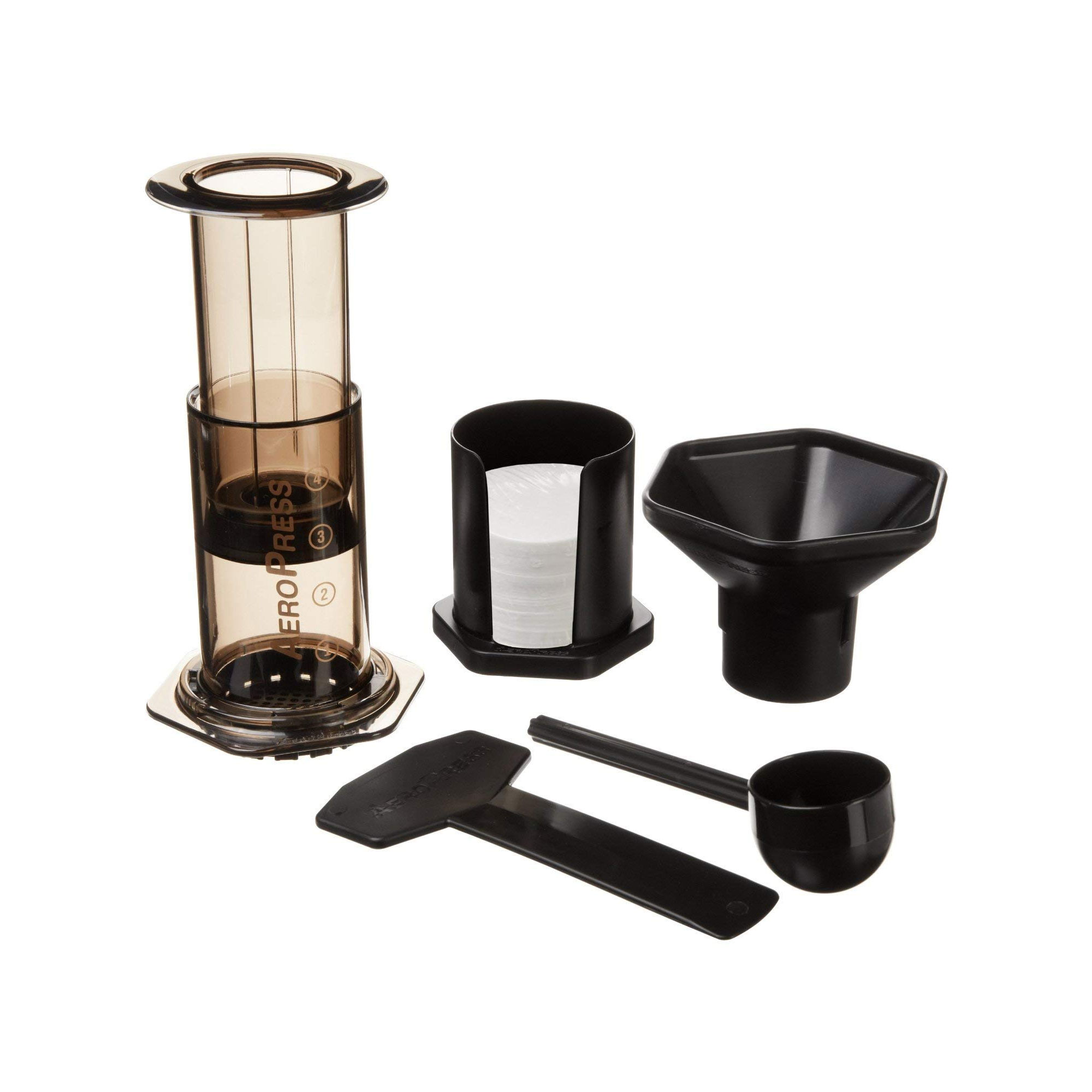 AeroPress 83R20 3 Cup Espresso Style Lightweight Handy Coffee Maker Set, Black - image 1 of 4