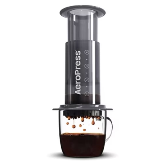 AeroPress Original Coffee Press: Manual Single Serve Coffee Maker, 8 oz Capacity, Includes Scoop & Paper Filters