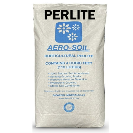 AeroSoil Premium Perlite Horticultural Grade Soil Additive Drainage and Growth-Coarse 4 Cubic Foot - White