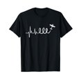 Aerobatic Airplane Heartbeat EKG Funny Pilot Aviation TShirtM