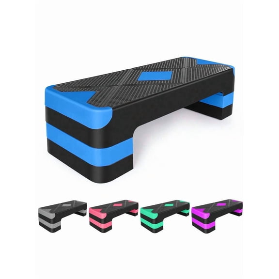 Aerobic Exercise Step Adjustable Aerobic Stepper For Exercise Workout Step Platform For Step Up, 26.5" Step Deck With 4" 6" 8" Adjustable Height Risers, Women Home Gym Cardio Fitness