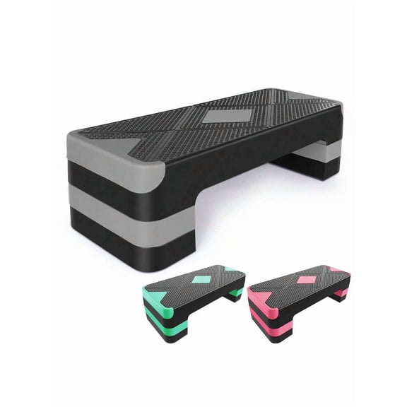 Aerobic Exercise Step Adjustable Aerobic Stepper For Exercise Workout Step Platform For Step Up, 26.5" Step Deck With 4" 6" 8" Adjustable Height Risers, Women Home Gym Cardio Fitness