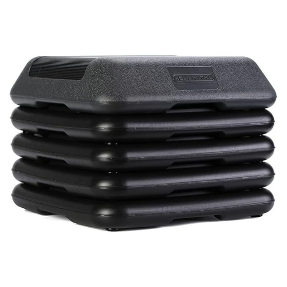 Aerobic Fitness Cardio Stepper, High Step Platform Workout Home Gym Exercise Equipment with Adjustable Height Risers, Black