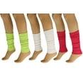 thumbnail image 1 of Aerobic Leg Warmers for Women 3 Pairs Cotton Knee High - (Almond-Ecru-Fuchsia), 1 of 6