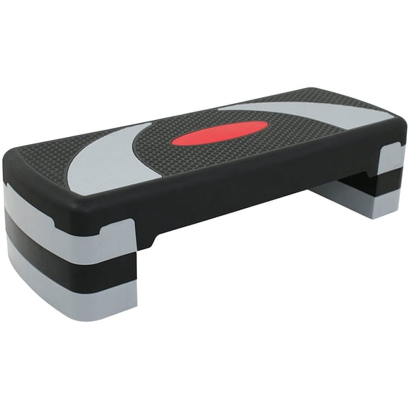 Aerobic Step Platform, 3 Levels Adjustable Height Steppers for Exercise at Home Gym, Cardio Workout Step Exercise Platform Bench, Non Slip Fitness Stepper Up Box with 4 Stackable Risers