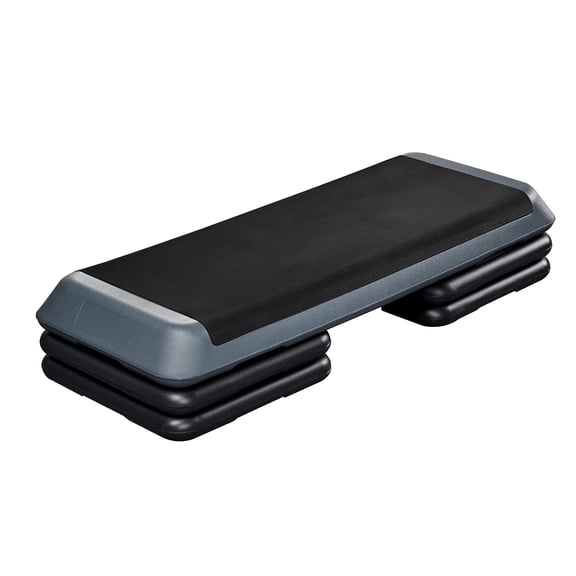 Aerobic Stepper Platform, Adjustable Height 4-6-8 Inches with Non Slip Surface, Health Club Size Exercise Step for Home Gym Workout Training Fitness Equipment, Black