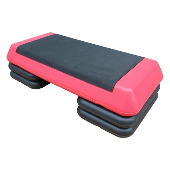 Aerobic Stepper for Workout - Adjustable Exercise Step Platform with 4 Risers - Fitness Trainer for Home Gym, Cardio, Strength Training - Non-Slip, Durable, Portable