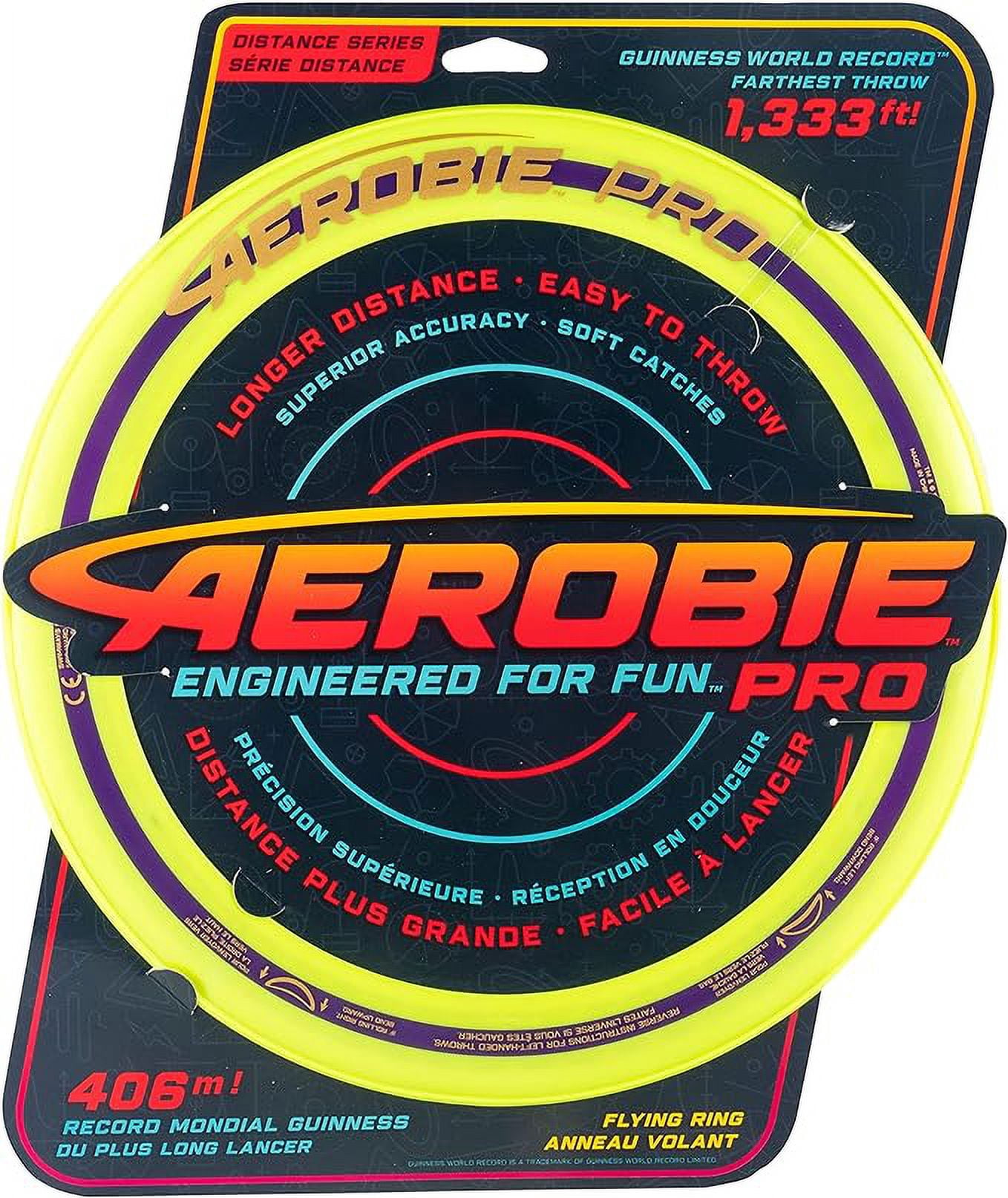 Aerobie Pro Ring Outdoor Flying Disc, 14 inches, Yellow