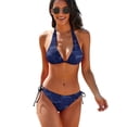 thumbnail image 1 of Aerodynamics Women's Bikini V Neck Swimsuit Set 2 Piece Over Size Bathing Suit Side Triangle Bathing Suit, 1 of 9