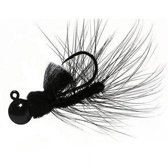 Aerojig Hackle Jig Size: 1/8 oz, Color: Black