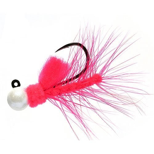 Aerojig Hackle Jig Size: 1/8 oz, Color: Pearl & Cerise