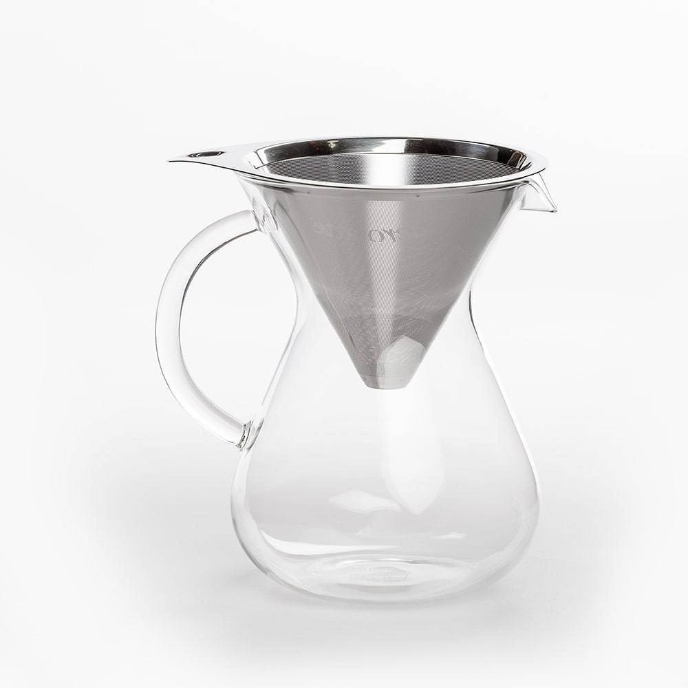 Compact Stainless Steel and Glass Drip Coffee Brewer