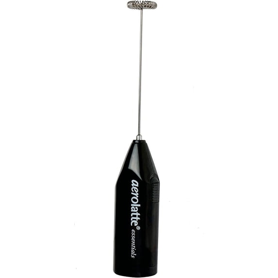 Aerolatte Essentials Steam-Free Milk Frother, Black, 18/8 Stainless Steel Whisk, BPA-Free, Batteries Included