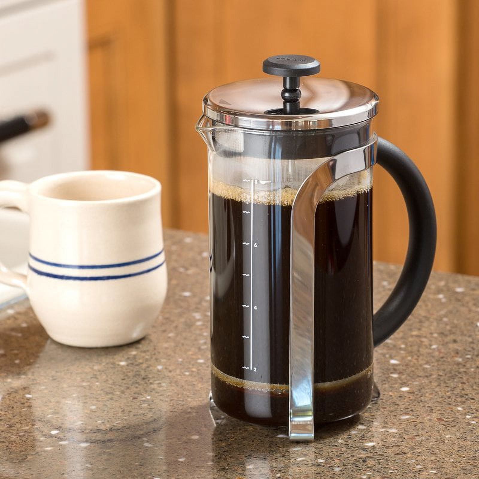 Elegant Stainless Steel and Glass 8-Cup French Press Coffee Maker