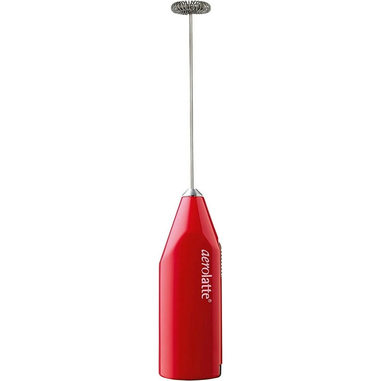 Aerolatte Hand Held Battery Powered Milk Frother with Stand Red