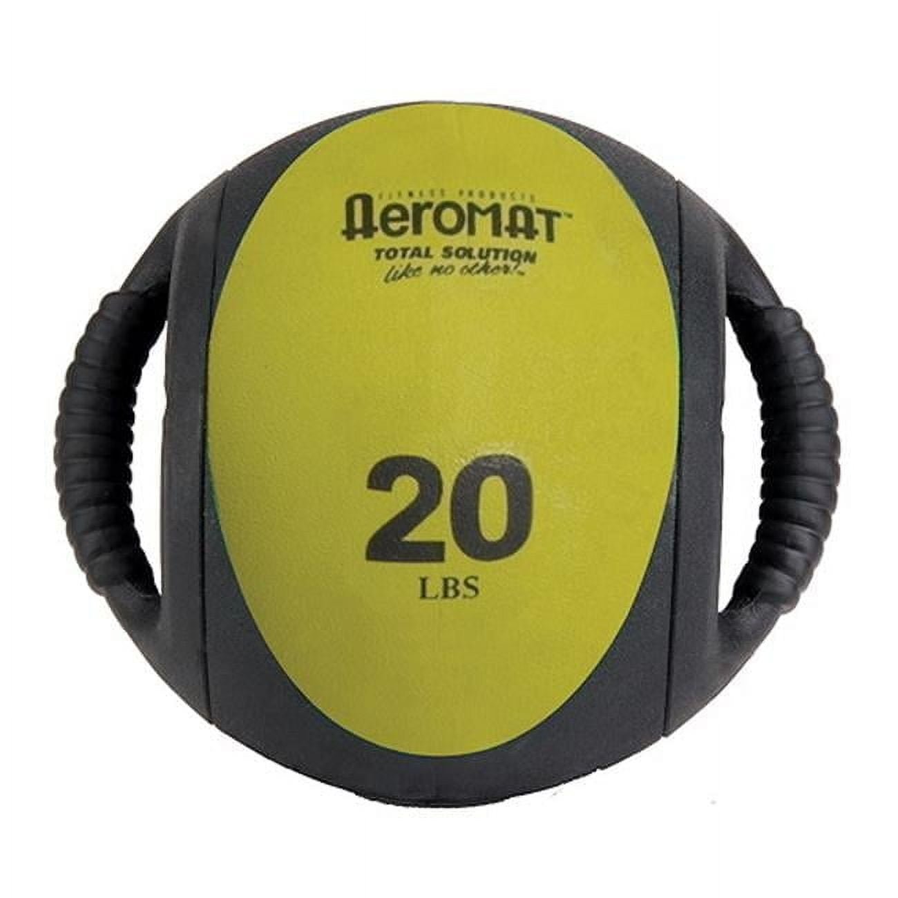 Aeromat  Dual Grip Power Med Ball 9 in. Dia. 20 LB Black- Olive