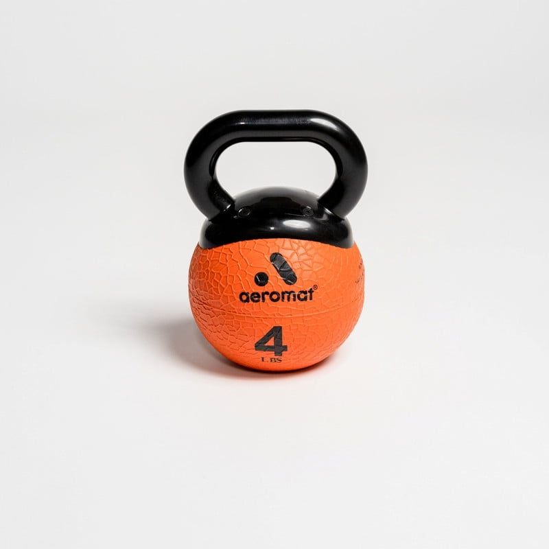Aeromat Elite Mini Kettlebell Medicine Ball, 4 lb, Orange