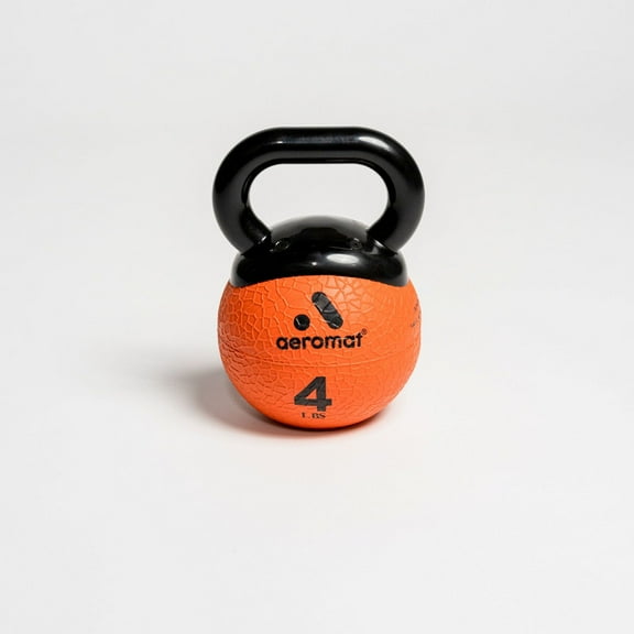 Aeromat Elite Mini Kettlebell Medicine Ball, 4 lb, Orange
