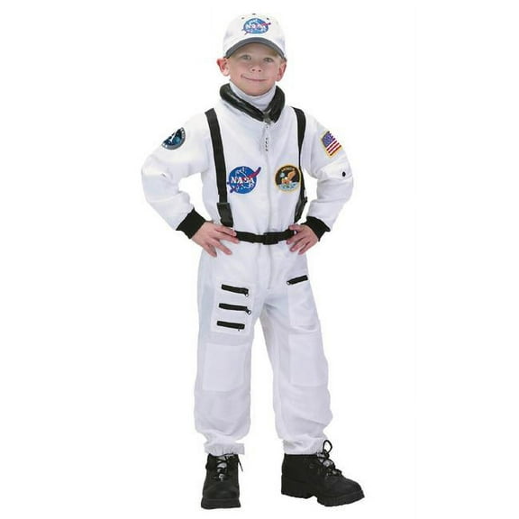 Aeromax ASWA-68 6 by 8 Apollo 11 Junior Astronaut Suit with Embroidered Cap - White
