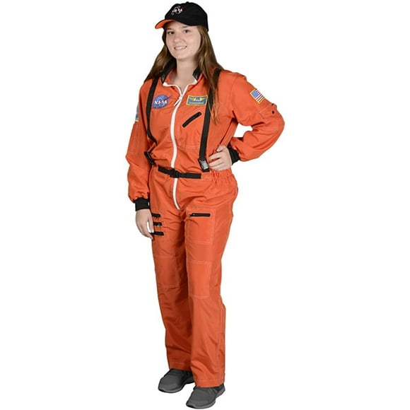 Aeromax Adult Astronaut Suit with Embroidered Cap Orange Small