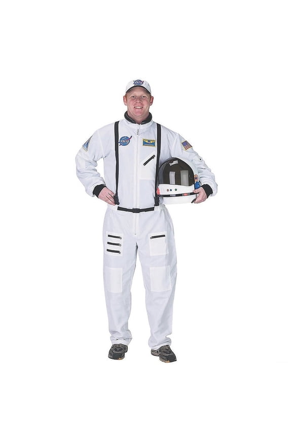Adult Astronaut Suit, with Embroidered Cap (Orange)