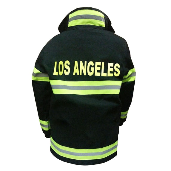 Aeromax FB-LA-AD-LRG Adult Fire Fighter Los Angeles Suit Large - Black