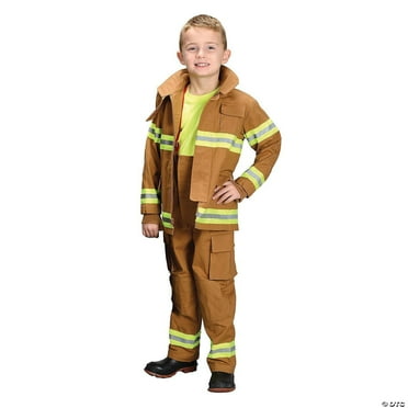 Aeromax Fire Fighter Child Costume Tan Med 6-8 Unisex