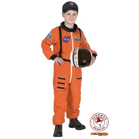 Aeromax Jr. Astronaut Suit with Embroidered Cap - Orange - Size 12-14