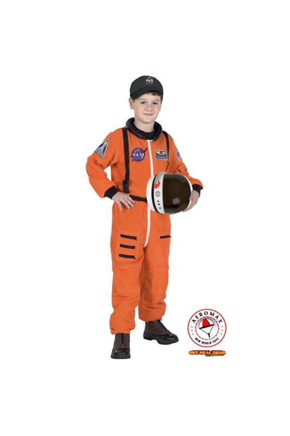 Aeromax Jr. Astronaut Suit with Embroidered Cap - Orange - Size 12-14