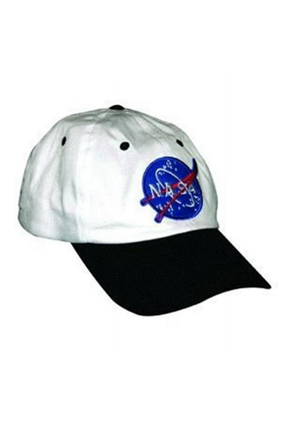 Jr. NASA Astronaut Cap, Adjustable Youth Size, White/Black