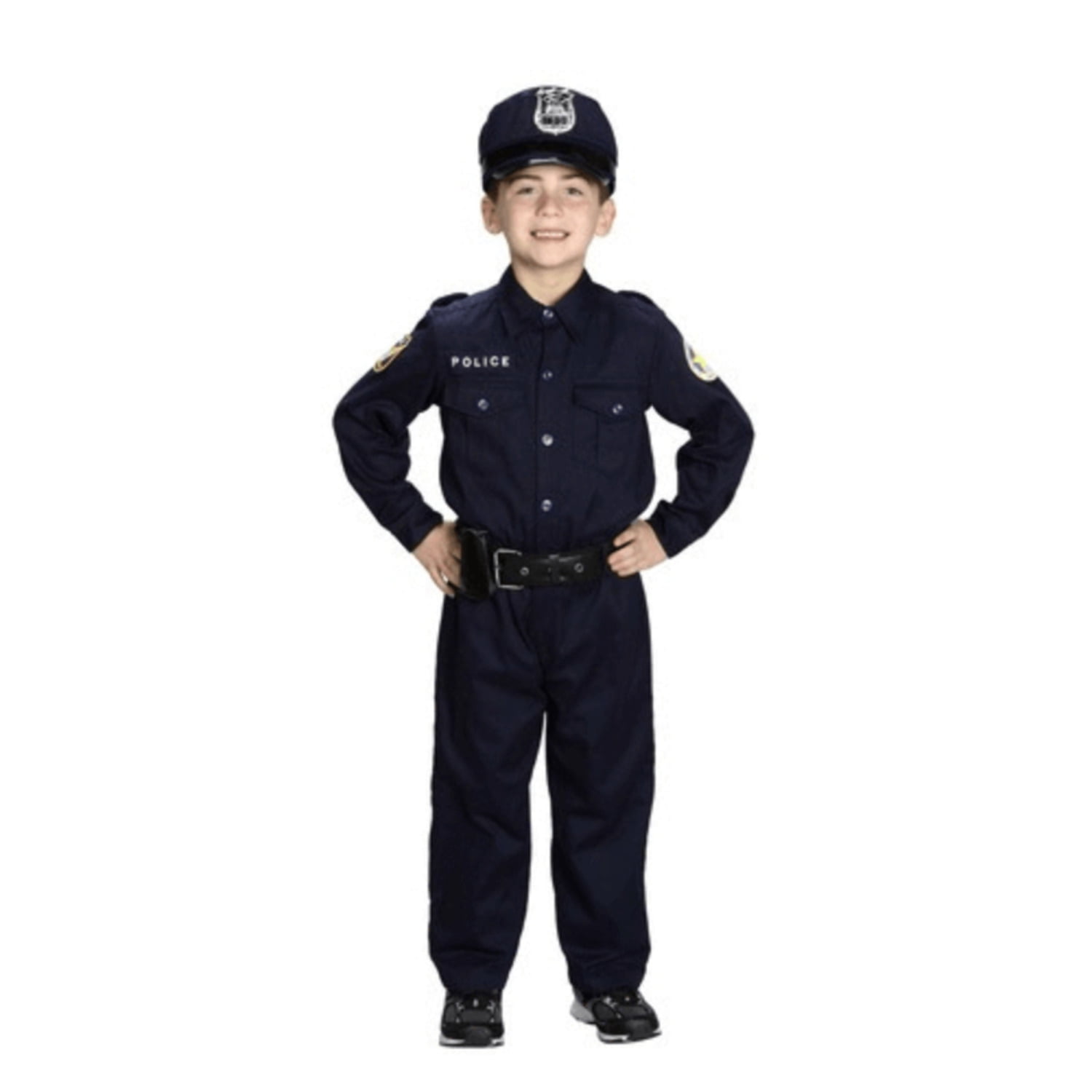 Aeromax Jr. Police Officer Suit Halloween Fancy-Dress Costume with Cap including Belt for Child, Little Boys M