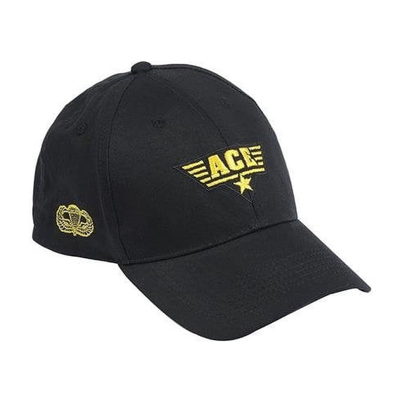 Aeromax Little Boys Black Yellow "ACE" Embroidered Jr.Fighter Pilot Cap