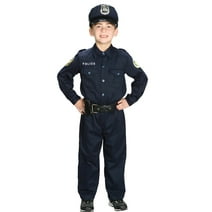 Aeromax Police Officer Boy's Halloween Fancy-Dress Costume for Child, Regular S (4-6)