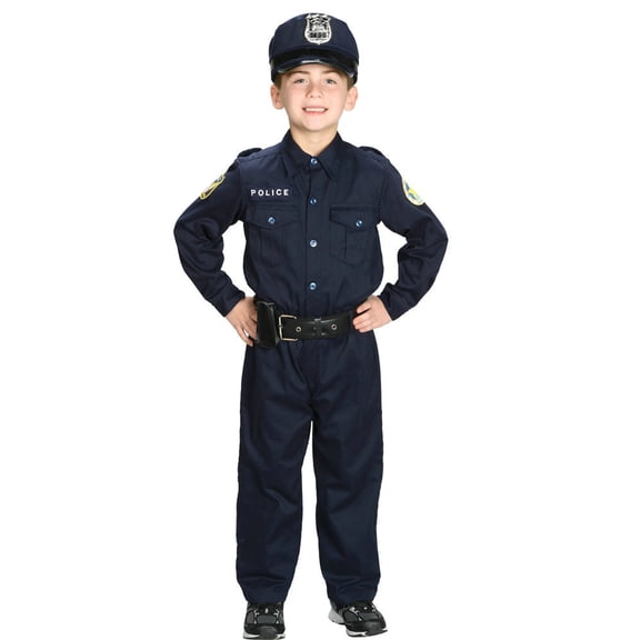 Aeromax Police Officer Boy's Halloween Fancy-Dress Costume for Child, Regular S (4-6)