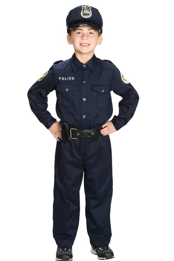 Police Officer Boy's Halloween Fancy-Dress Costume for Child, Regular S (4-6)