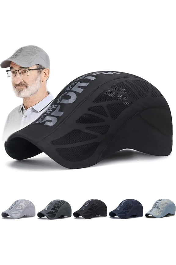 Aeromesh Sport Cap Breathable Mesh Baseball Hat, Adjustable Strap, Quick-Dry Running Tennis Golf Hat Lightweight Cap